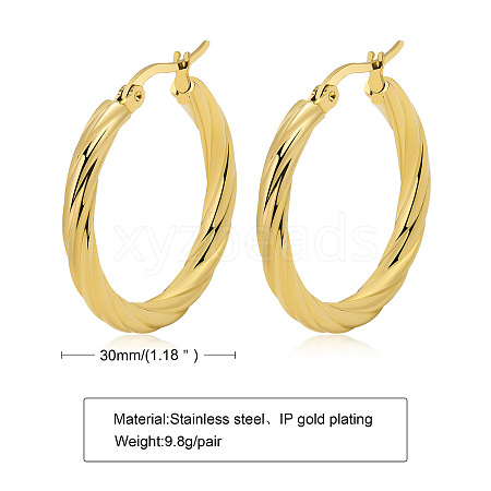 Stainless Steel Hoop Earrings WG89952-01-1