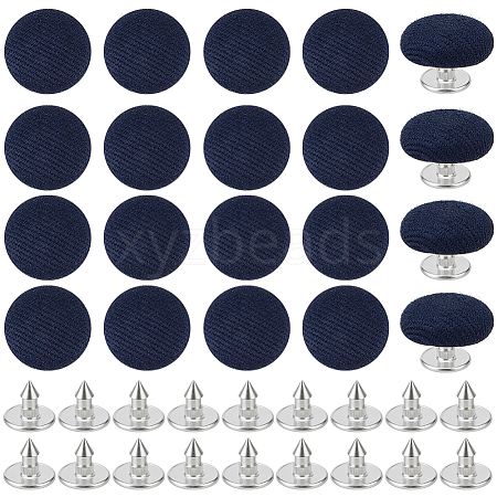 24Pcs Pure Cotton Covered Iron Buttons BUTT-BC0001-19A-1