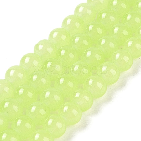 Imitation Jade Glass Beads Strands DGLA-S076-8mm-17-1