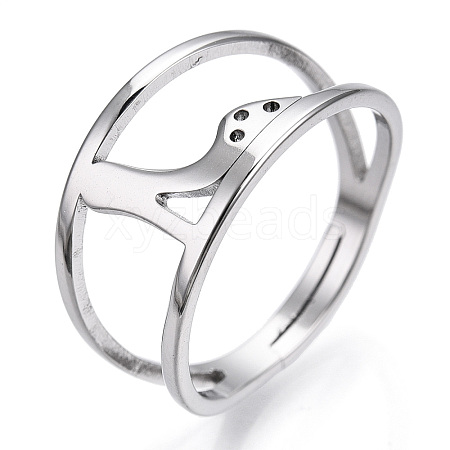 304 Stainless Steel High-Heeled Shoes Adjustable Ring for Women RJEW-T027-07P-1