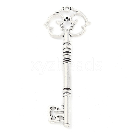 Tibetan Style Alloy Skeleton Key Big Pendants TIBEP-Q043-021-RS-1