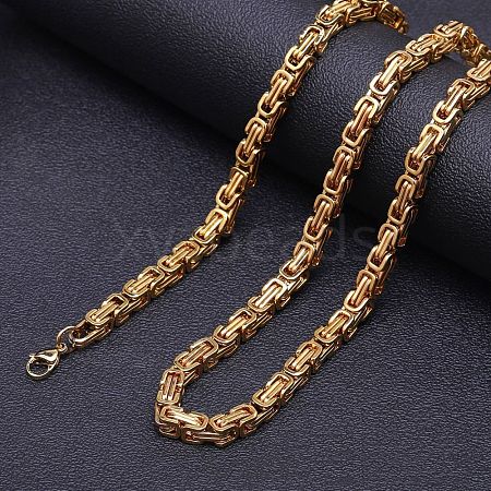 Titanium Steel Byzantine Chain Necklaces FS-WG56795-38-1