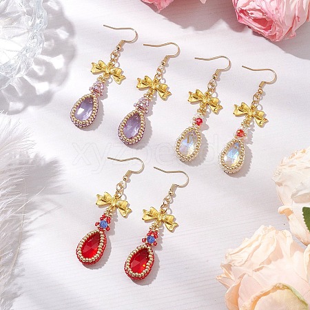 Alloy Glass Earrings EJEW-MZ00313-1