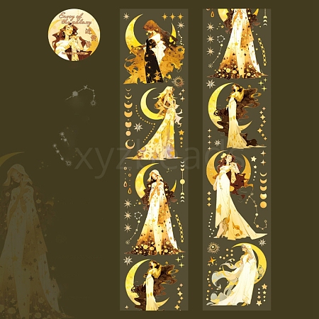 Moon Goddess Theme PET Waterproof Decorative Adhesive Tapes for DIY Scrapbooking TAPE-U001-01D-1