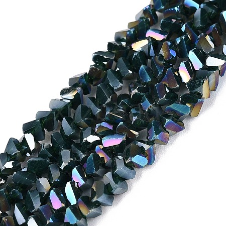 Electroplate Opaque Glass Beads Strands LS-EGLA-Q139-01A-C17-1