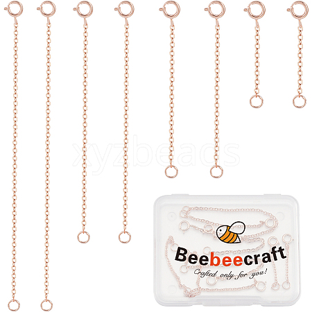 8Pcs 4 Styles Sterling Silver Chain Extender STER-BBC0007-06RG-1