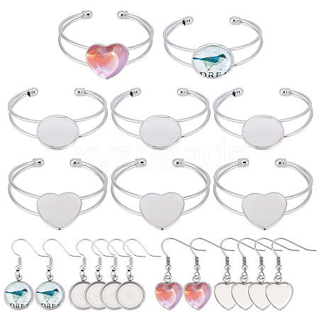 SUPERFINDINGS DIY Heart Bangle & Earring Making Finding Kit FIND-FH0003-47-1