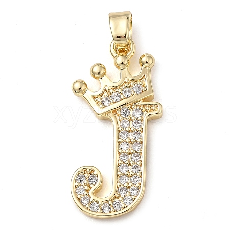 Rack Plating Brass Micro Pave Cubic Zirconia Pendants KK-D535-01J-RS-1