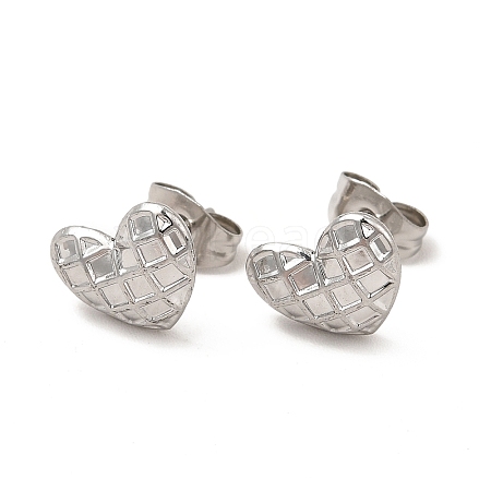 Non-Tarnish 304 Stainless Steel Heart Stud Earrings for Women EJEW-I281-35P-1