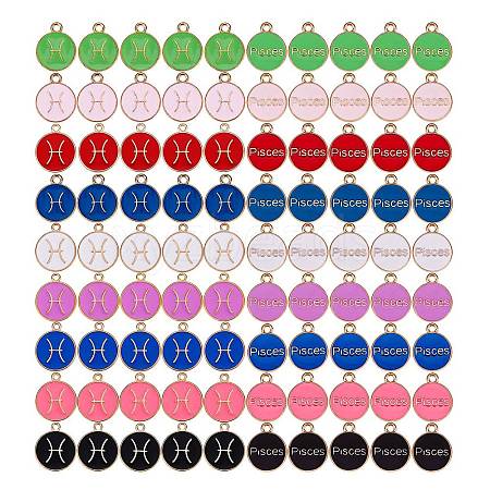 90Pcs 9 Colors Alloy Enamel Pendants ENAM-SZ0001-54G-1