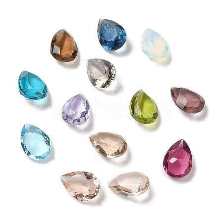 Pointed Back Glass Rhinestone Cabochons GLAA-B012-32B-1