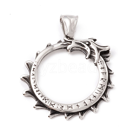 Tibetan Style 304 Stainless Steel Pendants STAS-P305-24AS-1