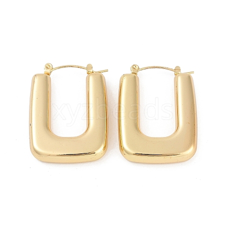 Ion Plating(IP) 304 Stainless Steel Hollow Rectangle Hoop Earrings EJEW-Z068-31G-1