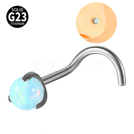 G23 Titanium & Imitation Opal Fishtail Nose Rings WG62851-16-1