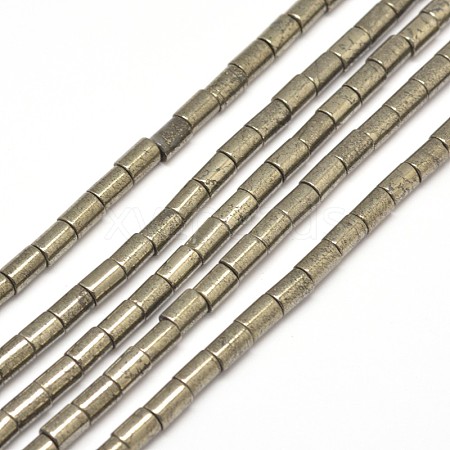 Column Natural Pyrite Beads Strands X-G-I126-25-6x4mm-1