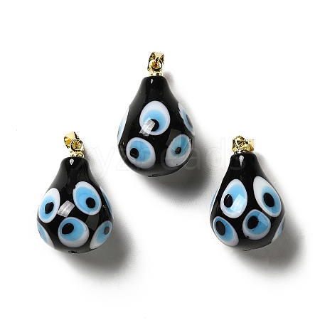 Handmade Evil Eye Lampwork Pendants LAMP-F026-04A-1