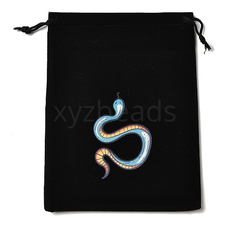 Rectangle Printed Velvet Cloth Packing Pouches ABAG-U006-03F-1