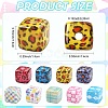 18Pcs 9 Colors Laser & Printed Opaque Acrylic Beads OACR-YW0004-55-3