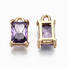 Brass Glass Rhinestone Pendants GLAA-S179-21B-RS-3