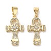 Brass Micro Pave Cubic Zirconia Pendants KK-K355-43G-1