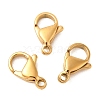 Ion Plating(IP) 304 Stainless Steel Lobster Claw Clasps Hand Polished X-STAS-AB12-G-01-1