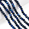 Electroplate Opaque Solid Color Glass Beads Strands EGLA-A044-P8mm-L16-4