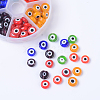 6 Colors Handmade Evil Eye Lampwork Beads LAMP-JP0001-12-4