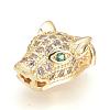 Brass Micro Pave Cubic Zirconia Slide Charms ZIRC-Q001-96G-2