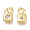 Brass Micro Pave Cubic Zirconia Charms KK-M206-32G-04-2