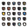 Natural Gemstone Oval Adjustable Rings RJEW-K271-06R-1