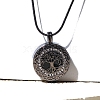 Alloy Tree of Life Urn Ashes Pendant Round Snake Chain Necklaces for Women Men PW-WG68F6E-01-3