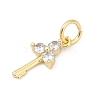 Brass Pave Cubic Zirconia 
Pendants KK-U062-47G-2