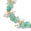 3Pcs Natural Green Aventurine & Sunstone & Lapis Lazuli Chip Beaded Bracelets for Women BJEW-JB12301-4
