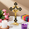 Religion Alloy Enamel Crucifix Cross Statue Display Decorations DJEW-WH0043-105B-2