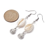 Natural Shell Dangle Earrings EJEW-JE05441-02-3