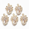 Brass Micro Pave Cubic Zirconia Pendants X-KK-S359-019-RS-1