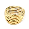 Rack Plating Brass Micro Pave Clear Cubic Zirconia Wide Cuff Rings for Women RJEW-C103-09G-2