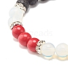 Natural Lava Rock & Opalite & Gemstone Stretch Bracelet BJEW-JB07712-6