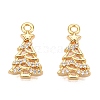 Christmas Theme Brass Micro Pave Clear Cubic Zirconia Pendants KK-T073-19G-1