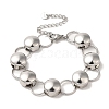 304 Stainless Steel Flat Round Link Chain Bracelet BJEW-Q776-02D-01-1