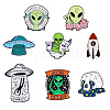 Sparkeads 8pcs 8 style Alien Theme Enamel Pins JEWB-SK0001-01-8