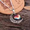 Alloy Glass Moon Syb Pendant Lumachina Chain Necklaces for Women WGDF061-11-1