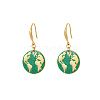 Golden Tone Stainless Steel Enamel Map Dangle Earrings for Women NE3200-4-1