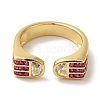 Arch Rack Plating Brass Micro Pave Cubic Zirconia Cuff Rings for Women RJEW-G323-09G-02-2