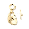 Brass Micro Pave Clear Cubic Zirconia Toggle Clasps KK-P234-63G-2