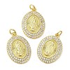 Brass Pave Cubic Zirconia  Pendants KK-Z028-14G-1