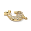 Rack Plating Brass Micro Pave Cubic Zirconia Pendants KK-G515-40G-01-2