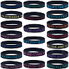 20Pcs 20 Style Motivational Quotes Silicone Cord Bracelets Wristbands BJEW-WH0020-51B-1