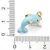 Dolphin Rack Plating Brass Enamel Pendants X-KK-Q804-09G-3