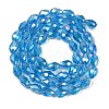 Transparent Electroplate Glass Beads Strands EGLA-T6mm-B17-2